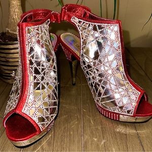Geometric Rhinestone Heels